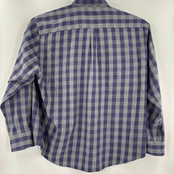 Peter Millar Mountainside 2XL Blue Gray Plaid Check Long Sleeve Button Up Shirt - Picture 4 of 4